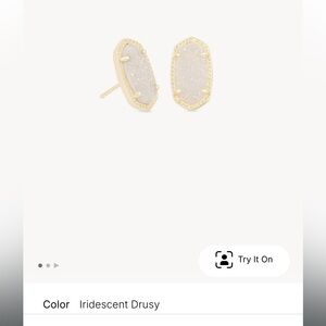 Kendra Scott Ellie Gold Stud Earrings in Iridescent Drusy